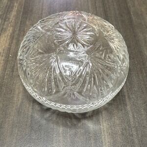 Vintage Crystal Jewelry‎ Holder Trinket Dish Ring Holder Clear Glass Bowl Set